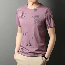 G8602男士丝光棉夏季新款短袖t恤青年休闲纯色免烫体恤修身P40，男装T恤，电商B360