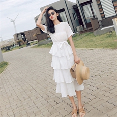 款继续大货已出白色仙女裙层层蛋糕裙087-Q43，女装连衣裙，柒柒家