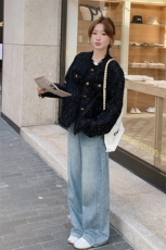 时尚小香风短外套女2024新款显瘦气质百搭毛呢外套，女装短外套，秋水欣儿