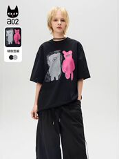 2025百搭时尚卡通熊T恤，女装T恤，湘姗
