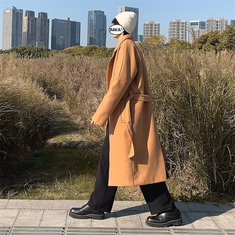 新款港风流行男西装领毛呢大衣WM868P60,男装毛呢大衣,星座1116-2
