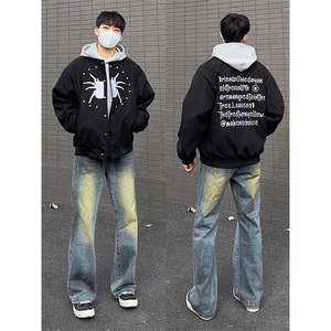 潮美式街头蜘蛛夹克棒球服cleanfit潮牌宽松外套 JK612 特P60图片