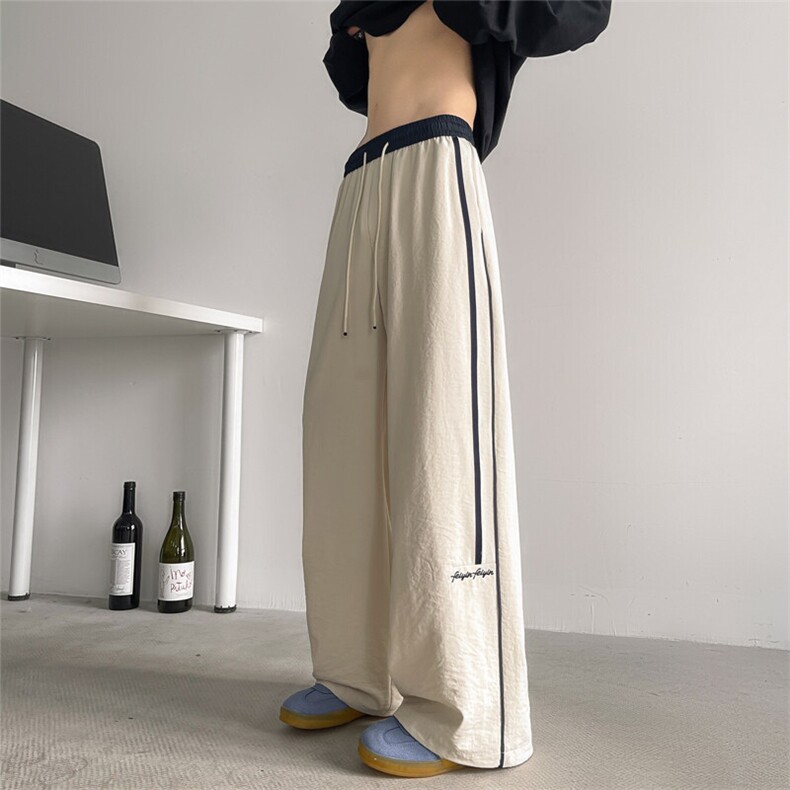 2025春夏高级感新薄款垂感面料直筒运动阔腿休闲拖地裤2501-P45,男装休闲裤,电商C305A