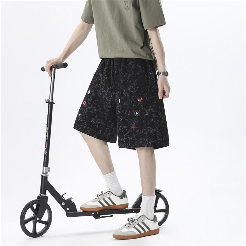 深度库存刺绣弯刀短裤染裤子P35控68,男装牛仔裤,电商D205