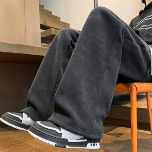 M~8XL大码加绒雪尼尔裤子秋冬阔腿裤休闲直筒裤KZ1907/P45加绒55图片