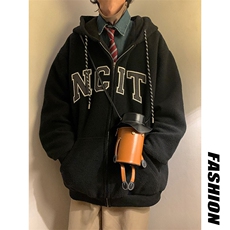 电商DSA028-YG2201P90秋季加厚羊羔毛连帽刺绣卫衣外套男控128，男装卫衣，电商A028