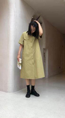 夏季水洗棉牛仔长裙，女装，金子