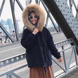 大货已出 韩版连帽纯棉加厚棉衣 仿毛领 8818-P160 控230图片
