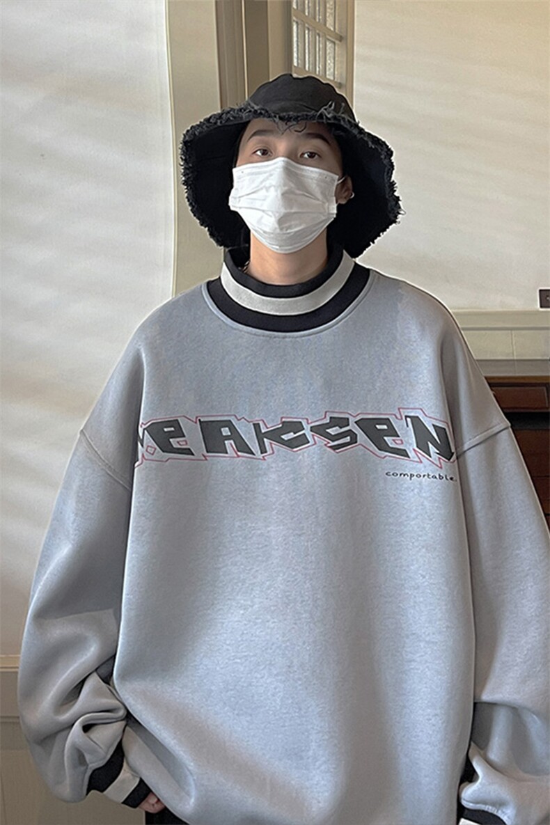 卫衣男秋款美式高街潮牌圆领套头男大码上衣JK22304-p75控88,男装卫衣,星座605(原A050)
