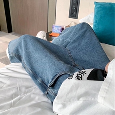 港风复古夏季牛仔短裤男ins百搭宽松直筒学生七分裤潮DK5955-P38，男装牛仔裤，星座1008-1