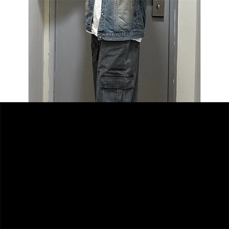 【网图】B221美式ins高品质多口袋休闲工装裤子LK24351-P65控88,男装休闲裤,电商B221