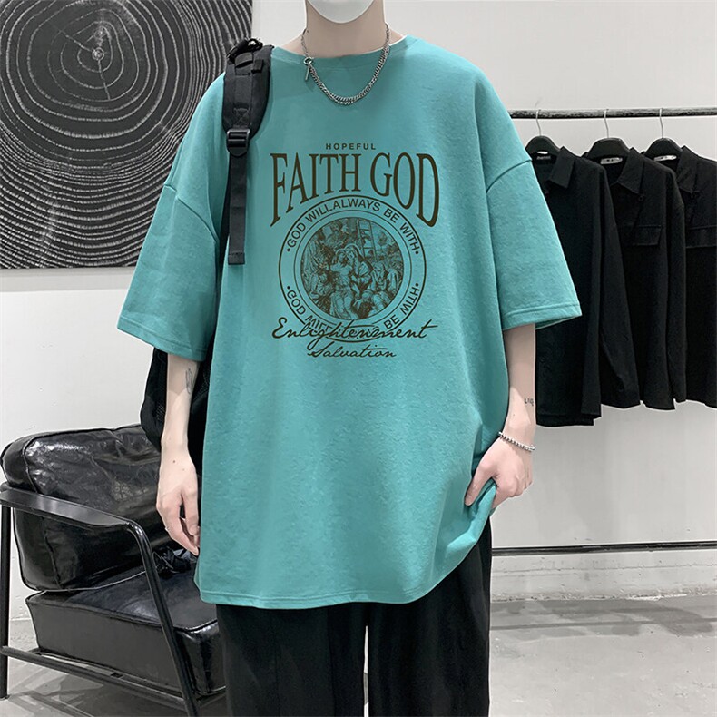 230g重磅纯棉短袖t恤男大码半袖半截袖 DX17388-P20图片