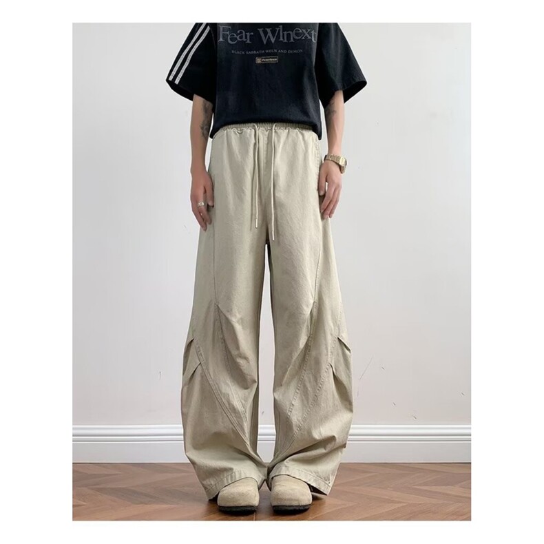 美式皱褶伞兵工装裤男女秋新款宽松户外休闲运动冲锋裤K6624-P46，男装工装外套，星座412-3