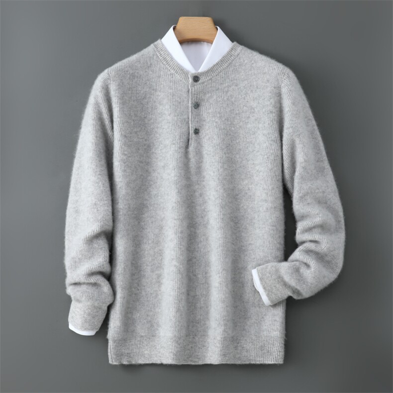 2025秋冬百搭时尚三粒扣毛衣针织衫，男装针织衫/毛衣，嘉日羊绒