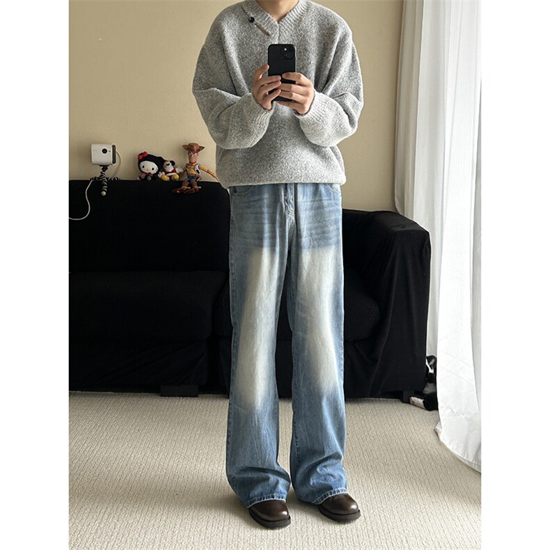 B221 美式ins高街暗黑小众个性宽松直筒牛仔裤 LK23140-P65 控88图片