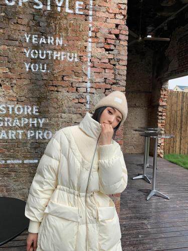 【冬季】新款羽绒服拼接毛线立领抽绳韩版羽绒服，女装羽绒服，E莎