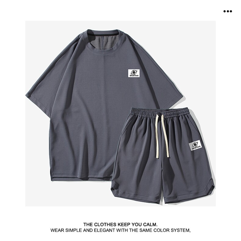 夏季亲肤百搭宽松时尚短袖短裤套装TZ16-特批70,男装休闲套装,星座718