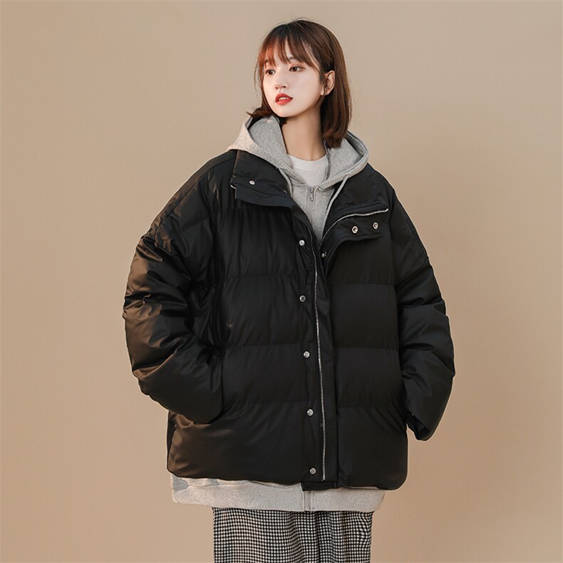 冬季保暖PU皮棉服男女宽松连帽棉衣棉袄外套 225-2-20503-P110图片