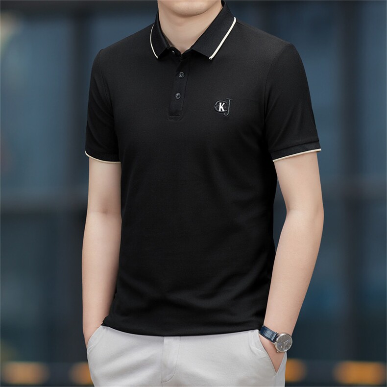 男士短袖T恤保罗polo衫2023夏季新款中年休闲男装半袖翻领体恤衫图片