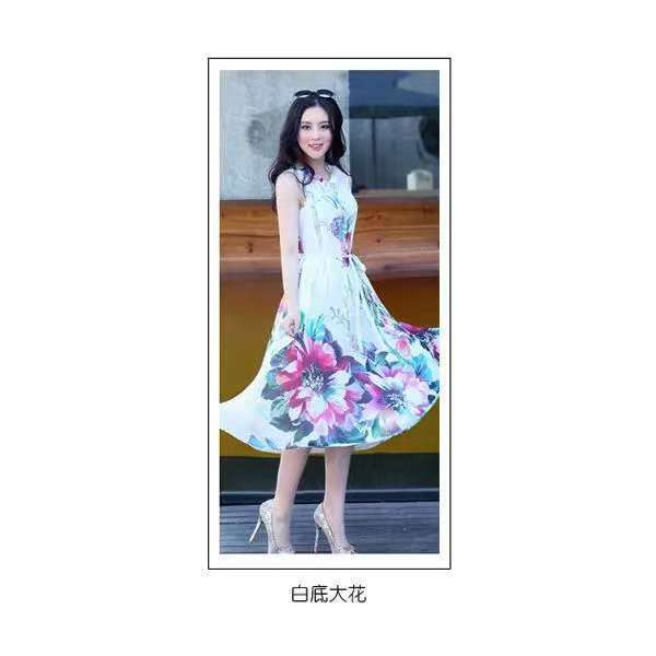 2025夏季新款简约通勤300斤宽松显瘦中长款印花无袖A字连衣裙子,女装大码女装,娇莉