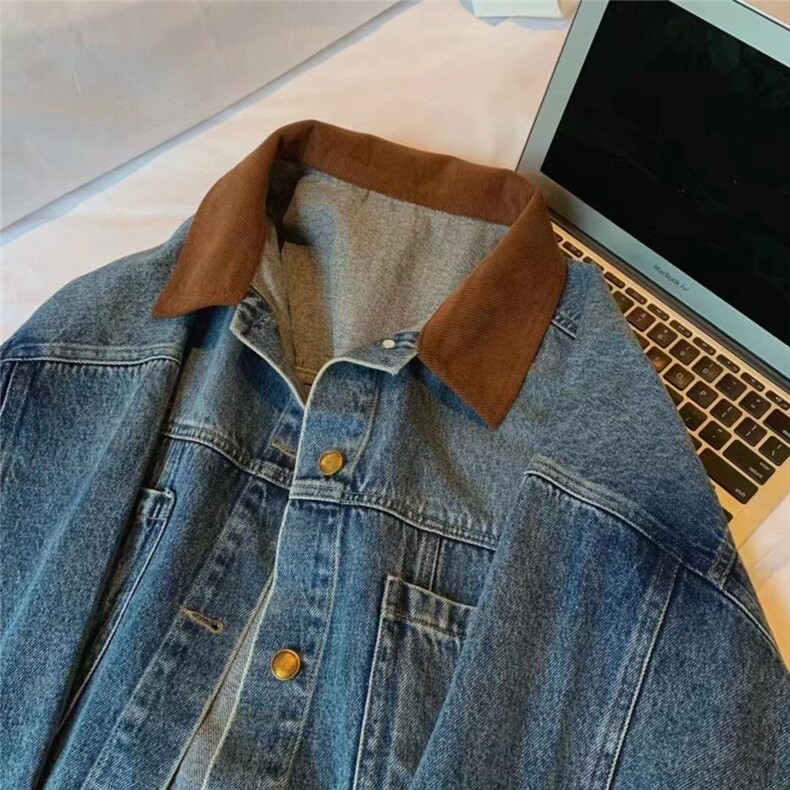 【秋款新品】拼接铜扣设计牛仔外套，其它，TWO LAPS