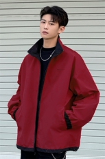2026春季安哥拉红满天星两面穿男翻领夹克外套J2663-特P55控88，男装夹克，电商A001