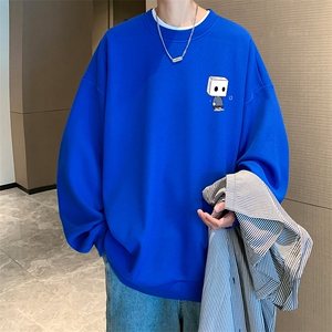5XL华夫格卫衣男大码胖子圆领长袖t恤 HW76400-P30加绒款-P40图片