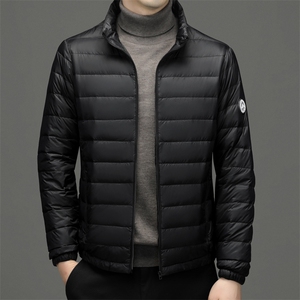CR2250主推锦纶面料90鸭绒男士精品羽绒服简约常规基础款跑量,烟灰白羽绒服搭配图片