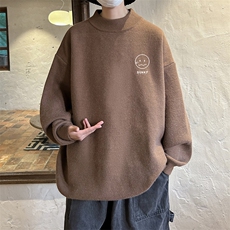 控68半高领毛衣男士大码针织衫男毛线衣男M18072-P45加绒款-P65，男装针织衫/毛衣，电商A040