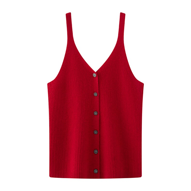 10%抽条开衫吊带秋冬新款气质时尚简约内搭女士，女装背心吊带，羿纯羊绒高端店