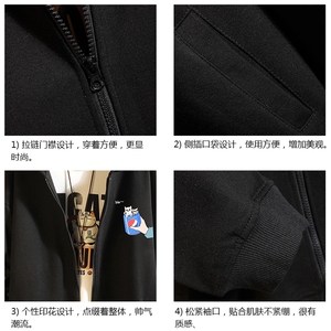 KS21262-P38连帽开衫卫衣男运动外套大码班服 砖墙图片