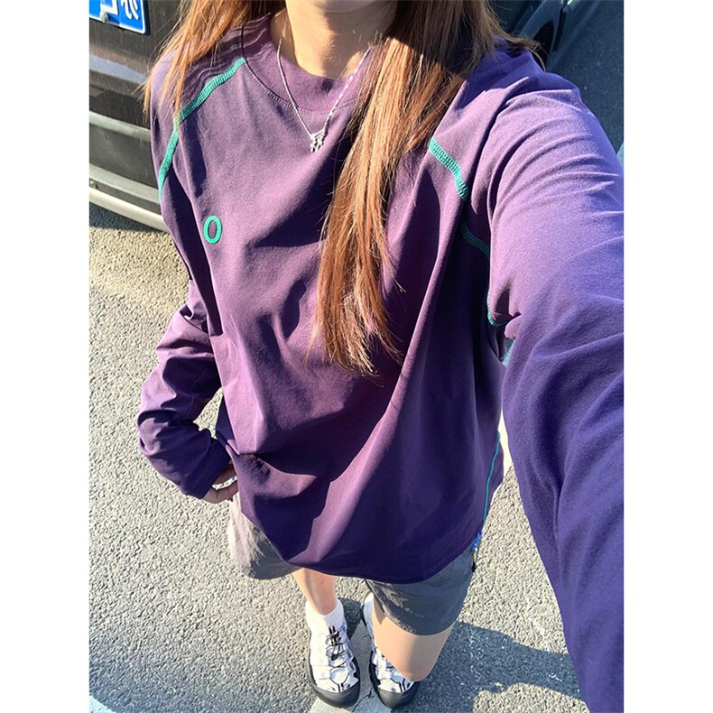 美式高街解构工艺速干长袖T恤男女款防晒罩衫户外运动潮牌骑行服,男装防晒衣,电商A486