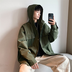 港风连帽工装夹克男上衣外套JK762P80