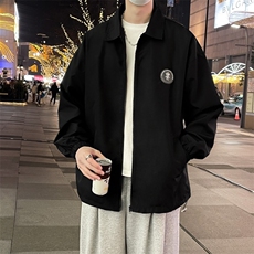简约原宿风翻领夹克男女oversize休闲百搭外套JK669，男装夹克，星座1116A-1（原606A）