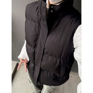 现货5W件冬季三防boxy短款立领棉衣马夹外套男女加厚马甲保暖棉服图片