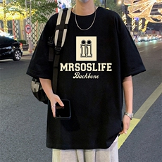 T761大码宽松纯棉运动圆领体恤衫oversize短袖T恤男重磅T，男装T恤，星座304A-1