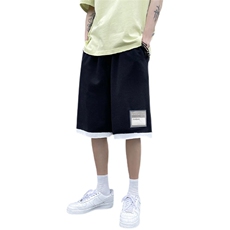 港风假两件拼接短裤男韩版休闲裤夏季简约运动裤DK021P38限49，男装休闲裤，电商A089-1