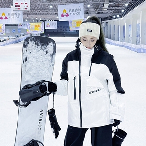 冬季防水防寒加厚机能潮滑雪衣男女连帽抽绳滑雪服外套HF57-P175图片