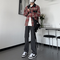 自家图主推货足大码黑色毛边微喇黄泥牛仔裤直筒裤K10-P50，男装牛仔裤，星座205