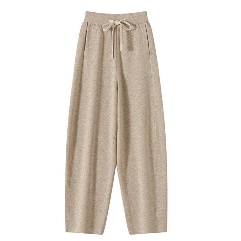 2025年秋季新款百搭女士抽绳长款阔腿裤，女装休闲裤，凯思米羊绒