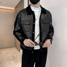 社会小伙男士秋冬皮衣2025秋季长袖夹克店主风JK8008-P130，男装夹克，电商A236