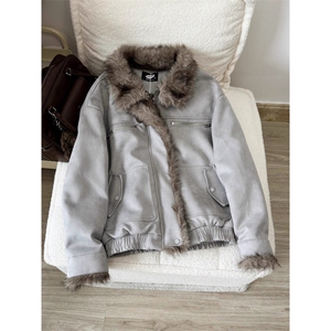麂皮绒棉衣棉服外套 座山雕 D328-ZB2505-P118特图片