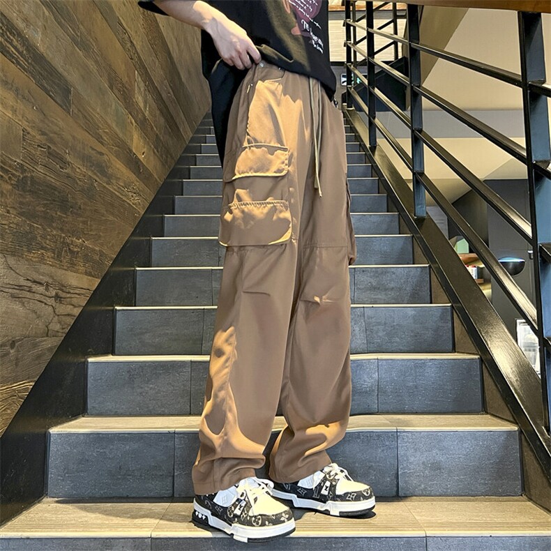 2024SS美式复古潮牌阔腿休闲裤潮流宽松重磅工装直筒裤,男装休闲裤,星座310A-4
