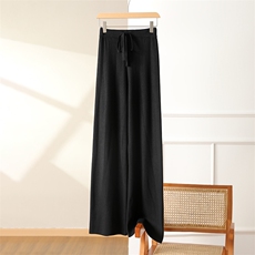 2025百搭时尚简约包芯纱四平阔腿裤，女装休闲裤，松航羊绒