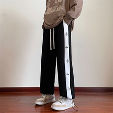 KP730P40美式潮流休闲裤男港风宽松直筒拖地裤束脚裤卫裤，男装休闲裤，星座1204-3