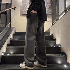 秋冬季垂感阔腿长裤牛仔裤男款美式复古潮牌休闲直筒裤K7563-P42，男装牛仔裤，星座512-3