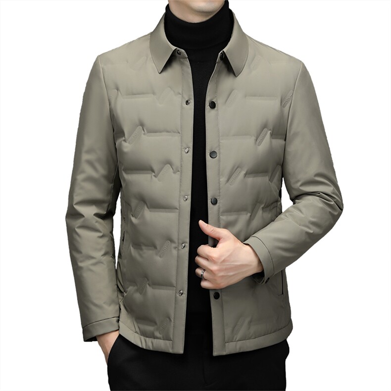 男装羽绒服YR98050跑量继续2024现货90白鹅绒衬衣领款充绒84g,男装衬衫,钱塘207-1