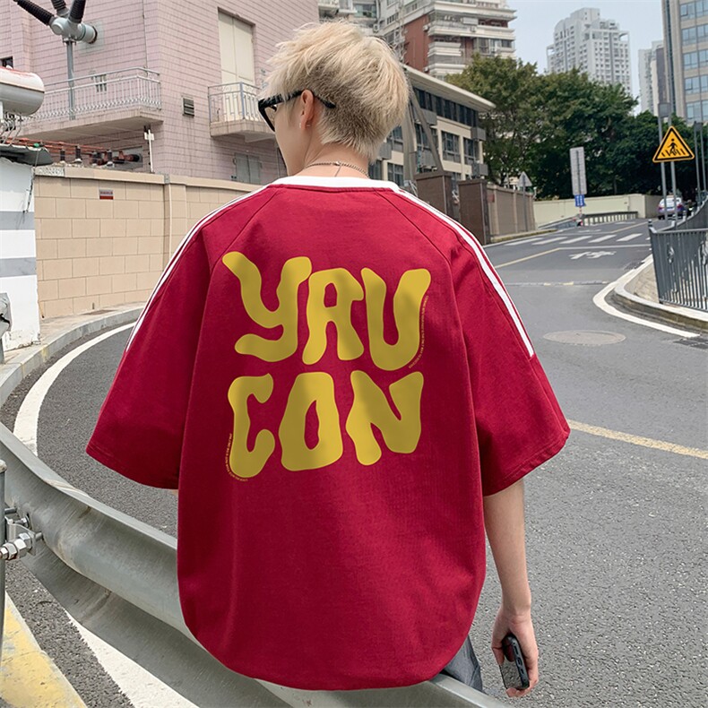 量大优供抖音视频支持得物品质配合二开美式三条杠短袖t恤ZD176,男装T恤,电商A486