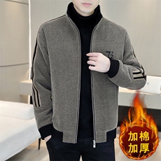 秋冬主推男士立领加棉加厚潮流修身毛呢大衣短款夹克A76P140，男装夹克，电商B226-2（原B217-2）