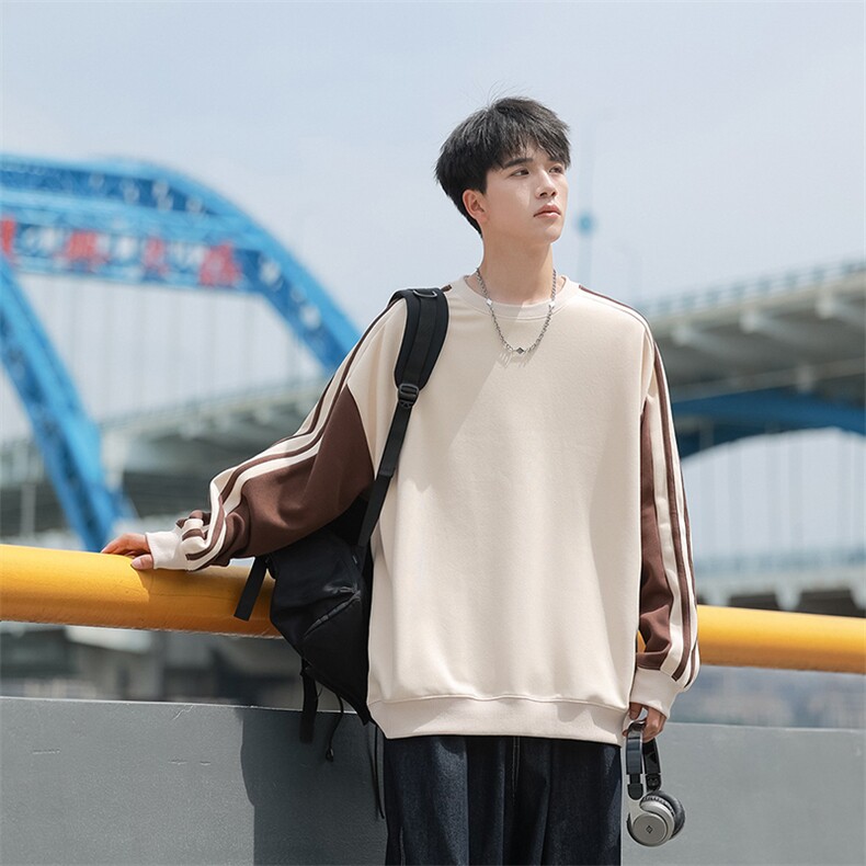 现货套头宽松卫衣男圆领长袖打底衫DSA157B-W6498-P38图片